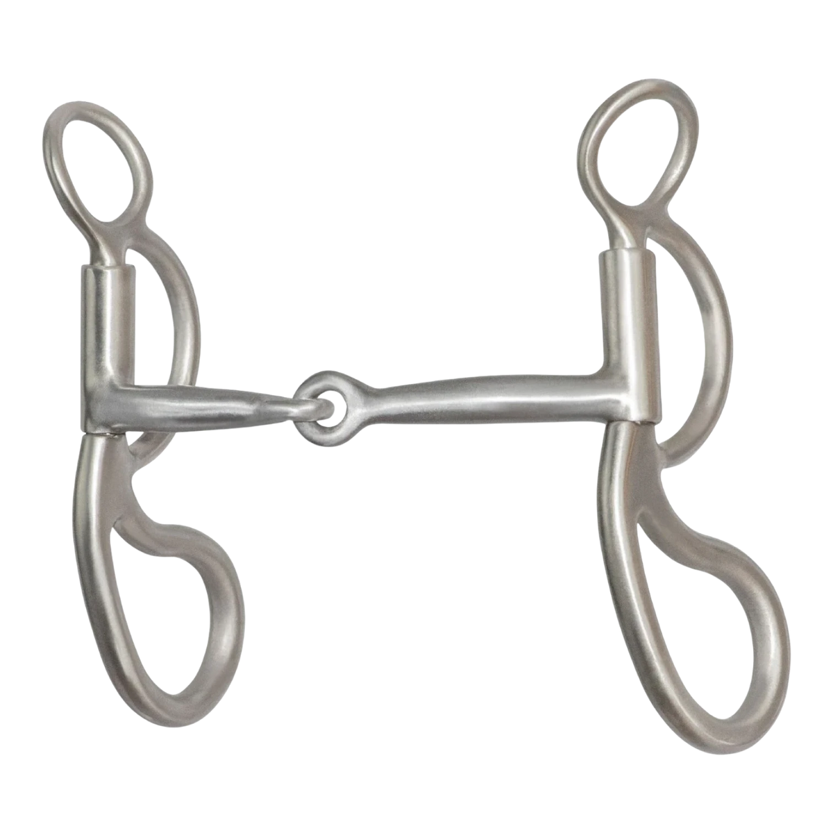 Lone Star Ropes Walt Woodard Argentine snaffle bit with 5-1/8 inch sweet iron mouthpiece and brushed stainless steel