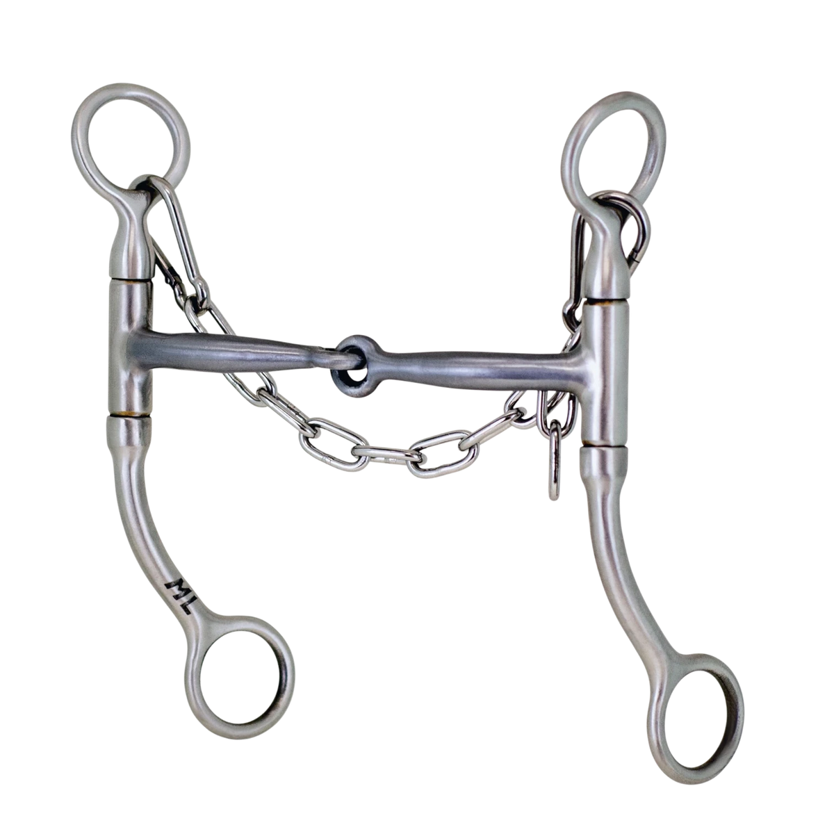 Lone Star Ropes Walt Woodard 1/2 inch tapered shank snaffle bit with sweet iron mouthpiece and stainless steel chain
