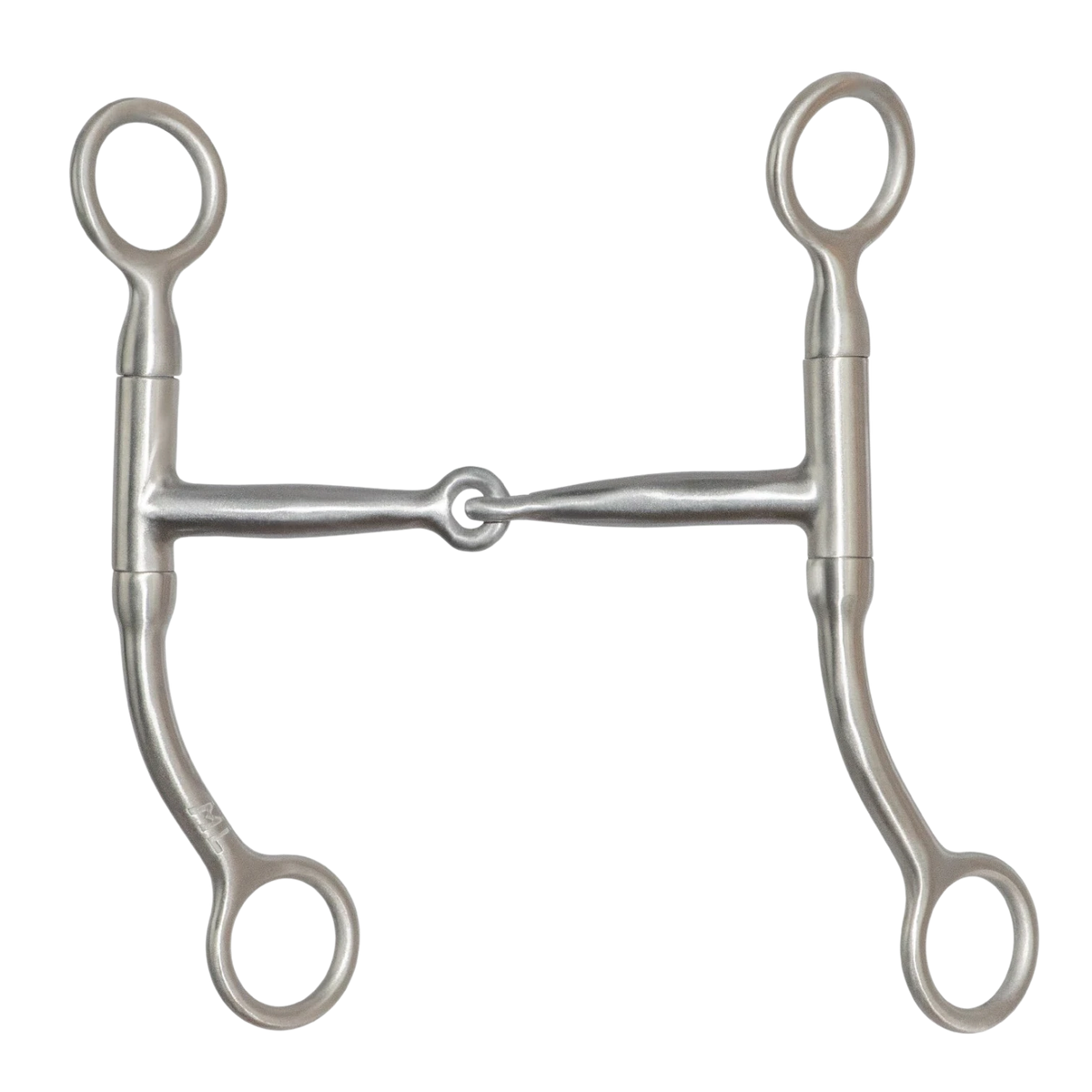 Lone Star Ropes Walt Woodard shank snaffle bit with a 5-1/8 inch sweet iron mouthpiece and brushed stainless steel.